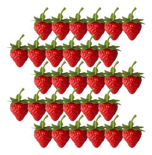 Nuevo Fresas Realistas Simuladas Con Fresa, 40 Unidades