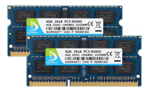 2 X 4gb) 2rx8 Pc3-8500 Pc3-8500s Ddr3 1066mhz Sodimm 204 Pin