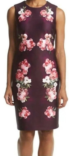 Vestido Lápiz Calvin Klein Floral Talla 2 /xs Dama (Usado)