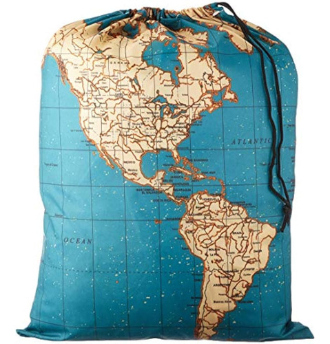 Kikkerland Travelsize Laundry Bag Mapa Del Mundo