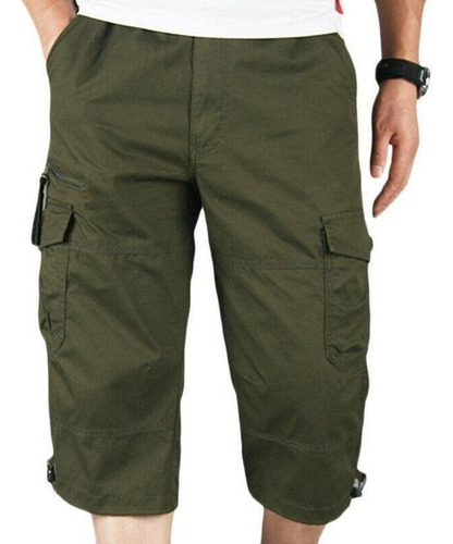 Pantalones Cortos Cargo Lisos Con Múltiples Bolsillos For H