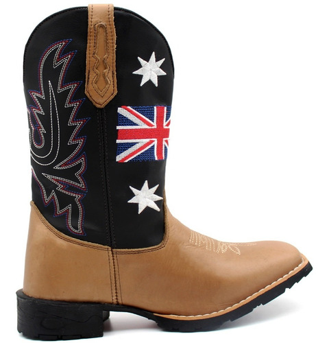 Bota Texana Country Masculina Em Couro Lançamento Promoção