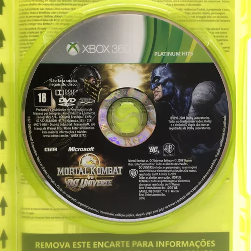 Jogo de Luta Mortal Kombat vs Dc Xbox 360 Seminovo