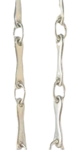 Cadena Collar Lengua De Gato 41.5cm Plata Sólida 925 Dama