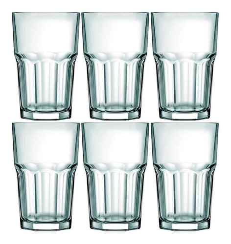 Vaso Vidrio Refresco Nadir 520 Ml Bristol X6 Unid. 