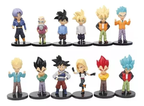 Kit 6 Bonecos Miniatura Dragon Ball Gt Goku Vegeta Saiyajin