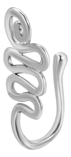 N Piercing Falso Anillo De Nariz Clip En Forma De U En Plata