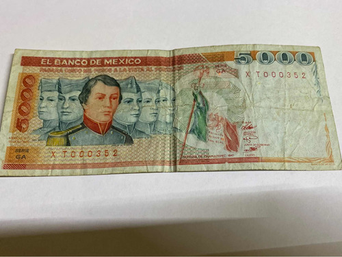 Billete De Mexico De 5000 Pesos De 1985 