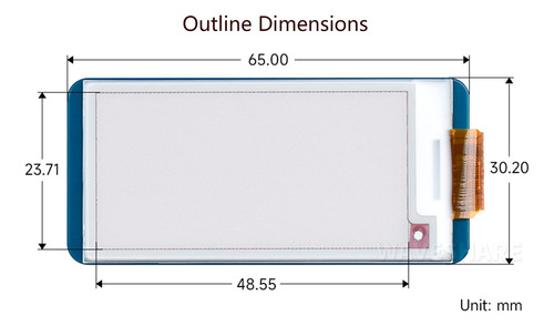 Pantalla E-ink De 2,13 Pulgadas Hat Para Raspberry Pi