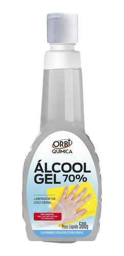 Álcool Gel Antisséptico C/5 Para Mãos 70% 500 Ml 13608 Orbi