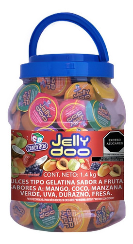 Jelly Doo Gelatina 100pz Sabor Frutas Surtida Vitrio 1.4 Kg