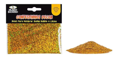 Confetes Para Decorar Balão Glitter Ouro - 25 G - Mundo Biza