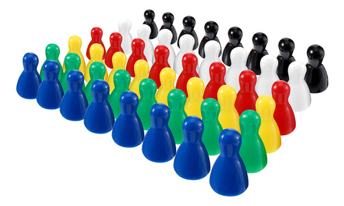 Juego De 48 Piezas De Peones De Plastico Multicolor Para Jue