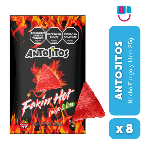 Nacho Mexicanos Antojitos Fuego Y Lima X8 Unidades