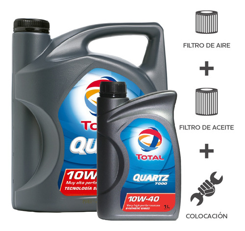 Imagen 1 de 5 de Cambio Aceite Total 7000 10w40+ F Ac + F Aire + Col 5l Cuota