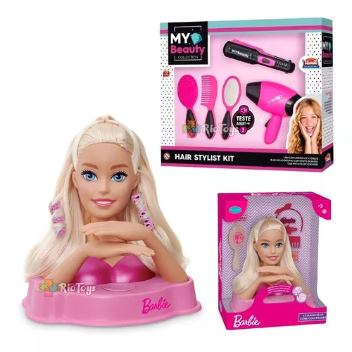 Kit Infantil Brinquedo Menina Busto Barbie Com Maquiagem