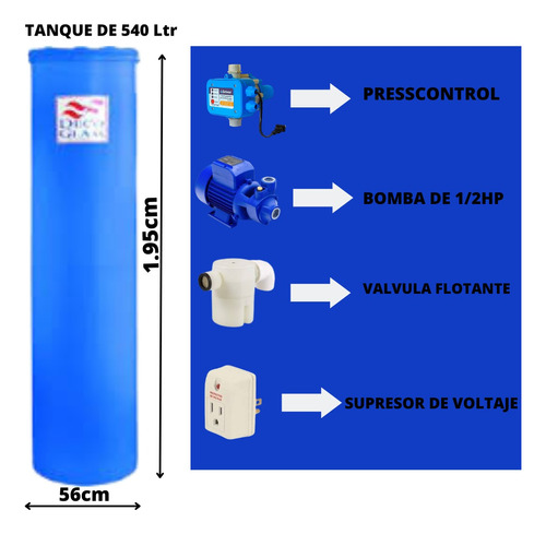  Tanque Cilindrico De 540 Ltr