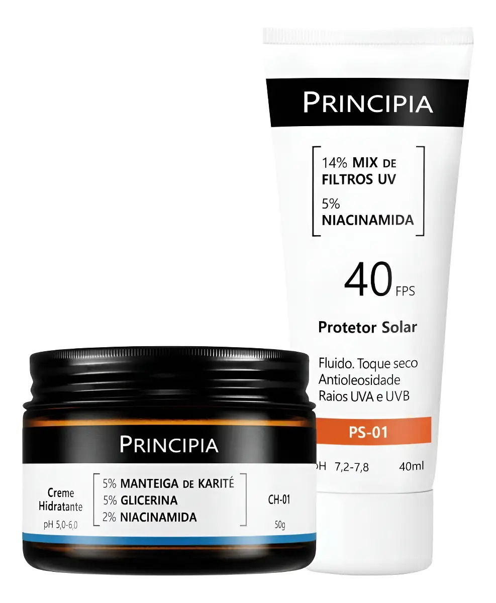 Principia Kit Hidratação E Proteção Ch-01 + Ps-01 Fps 40 Todo Tipo De Pele Dia/noite