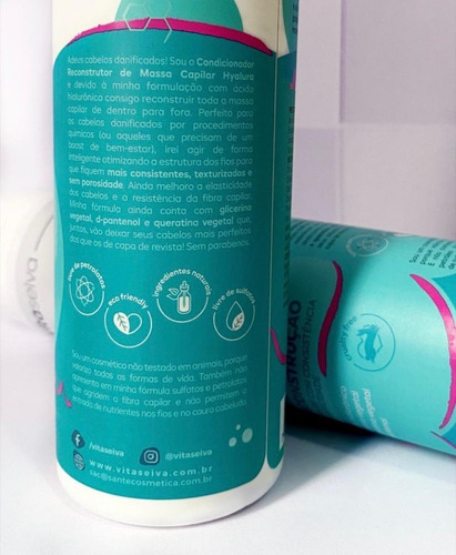Imagem 10 de 12 de Kit 1 Sh 300ml + 1 Cond 300ml Hyalura Reconstrução Vs
