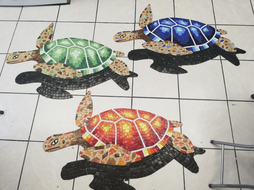 Imagen 6 de 8 de Mosaico Veneciano Figura Tortuga Oceánica De 80 Cms, Alberca