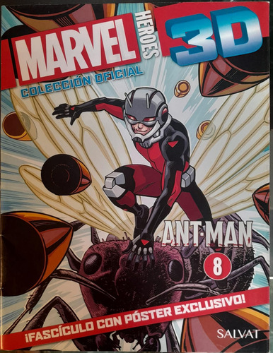 Figura Y Poster Ant Man Marvel Heroes 3d 8 Salvat (Usado)