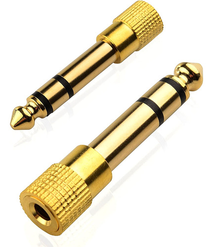 2 Adaptador Audio Estéreo Trs Jack 6.35 Macho A 3.5mm Hembra