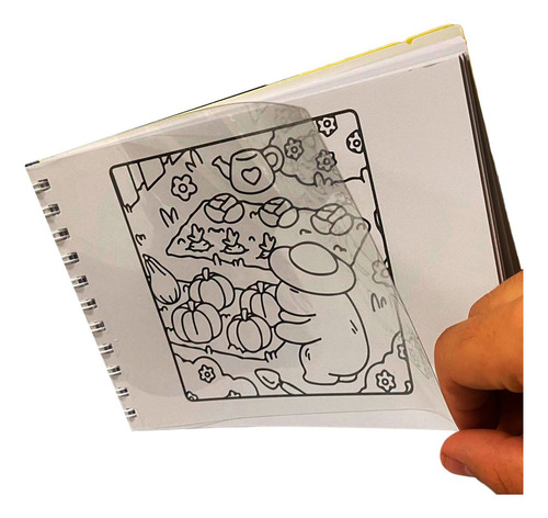 Livro De Colorir Capivara Capa Dura 98 Páginas Variados Folha Acetato Papel Gramatura Cor Azul Praia