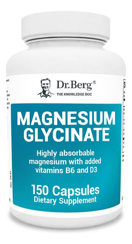 Suplemento Glicinato De Magnesio Dr. Berg's 150 Cápsulas