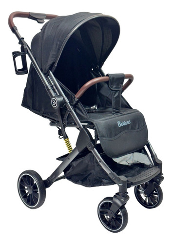 Coche Moderno  Mango Reversible Color Negro  Cierre Maleta  