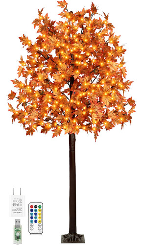 Arbol De Arce Artificial Con 170 Luces Led De 7 Pies, Decora