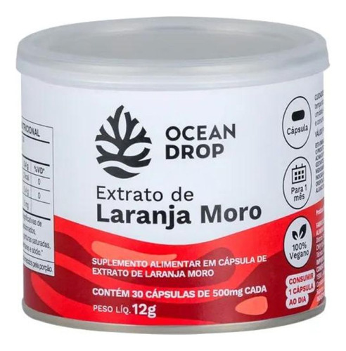 Extrato De Laranja Moro 30 Cáps De 500mg - Ocean Drop