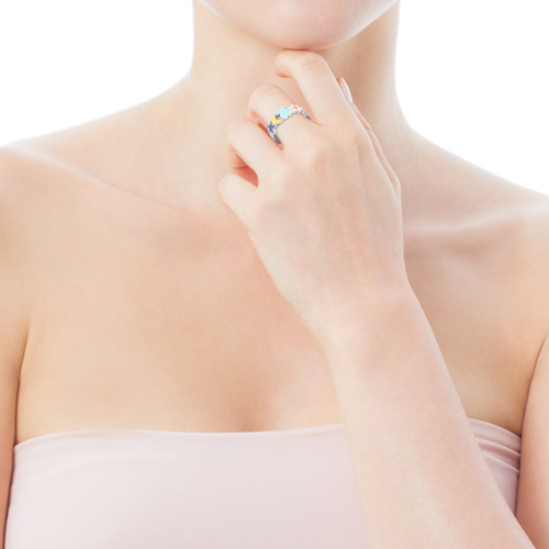 Anillo Tous Nit De Acero Y Esmalte