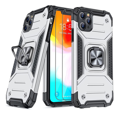 Funda Gris Para iPhone 11 Pro Max+2 Protectores De Pantalla