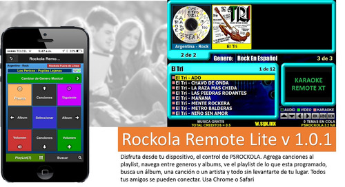 Rockola Remote Lite Para Psrockola, Karaokes Incluidos