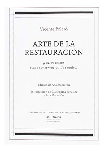 Libro Arte De La Restauración De Poleró Y Toledo Vicente Ath