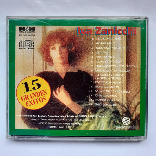 Cd Original - Iva Zanicchi (15 Grandes Exitos) (Usado)