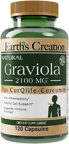 Earth's Creation | Graviola Curqlife | 2100mg | 120 Cápsulas