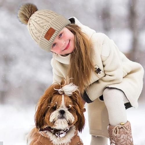 Conjunto Gorro Para Niños,gorro Punto De Invierno Calentador