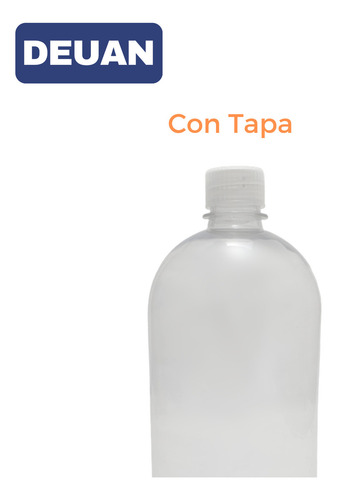Envase Deuan Pet 500 Cc Botellita Con Tapa Pack 25 De Unidades Transparencia Cristalina Resistente A Golpes Y Caídas Cuello De 28 Mm Cierre Hermético Superficie Ideal Para Etiquetas
