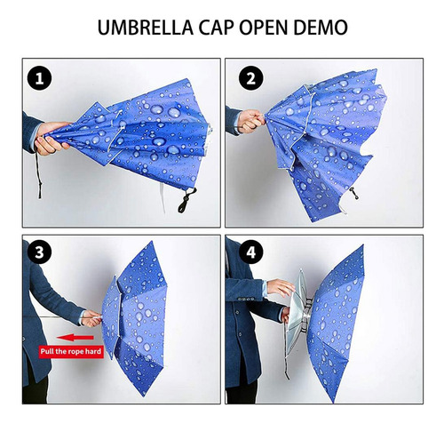 Sombrero Tipo Sombrilla For Exteriores, Cabeza Plegable De