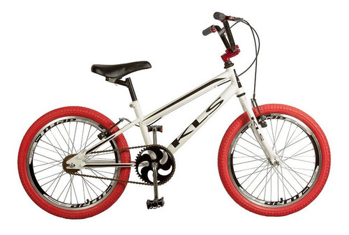 Bicicleta 20 Kls Free Style Freio V-brake Cor Branco com Vermelho