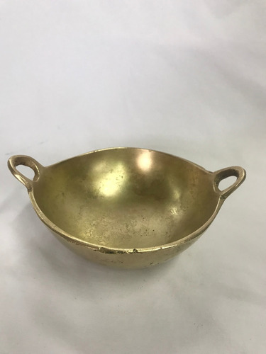 Paila En Bronce Pequeña Maciza, Mide 14,5 Cm De Diámetro 