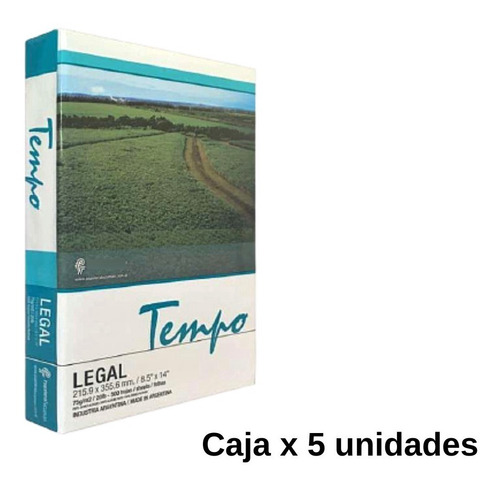 Imagen 2 de 2 de Caja X 5 Resma Tempo Legal 80g