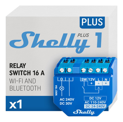 Shelly 1 Plus Wifi Switch Low Cost Alexa Y Google Clean  Bl.