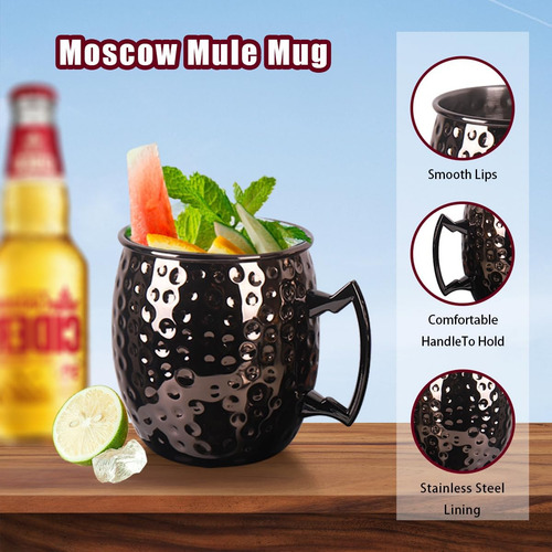 Taza Moscow Mule, Grande De 18 Onzas, Juego De 4 Vasos Ne...
