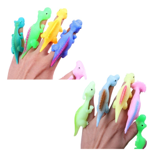 Brinquedo Catapult Dinosaur Finger, 10 Peças De Estilingues