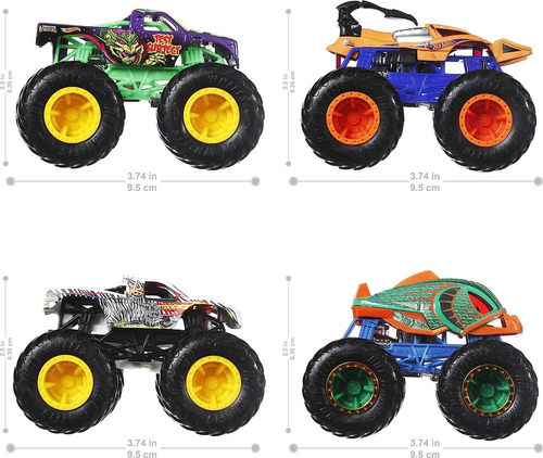 Ruedas Gigantes Hot Wheels Monster Trucks A Escala 164, P...