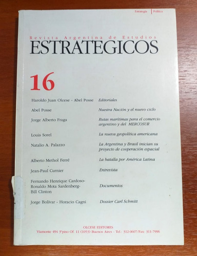 Revista Argentina De Estudios Estrategicos N° 16 Julio 1997
