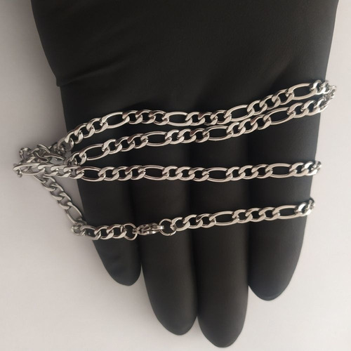 Imagem 4 de 7 de Correntinha Rellicari Masculina Elo 3 Em 1 Aço 50 Cm T005