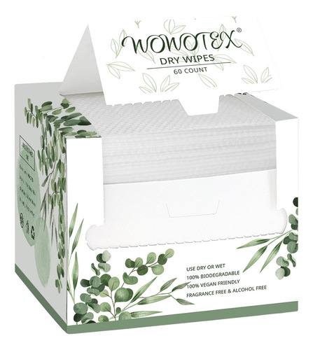 . Toalha Facial Descartável Biodegradável Wowotex, 60